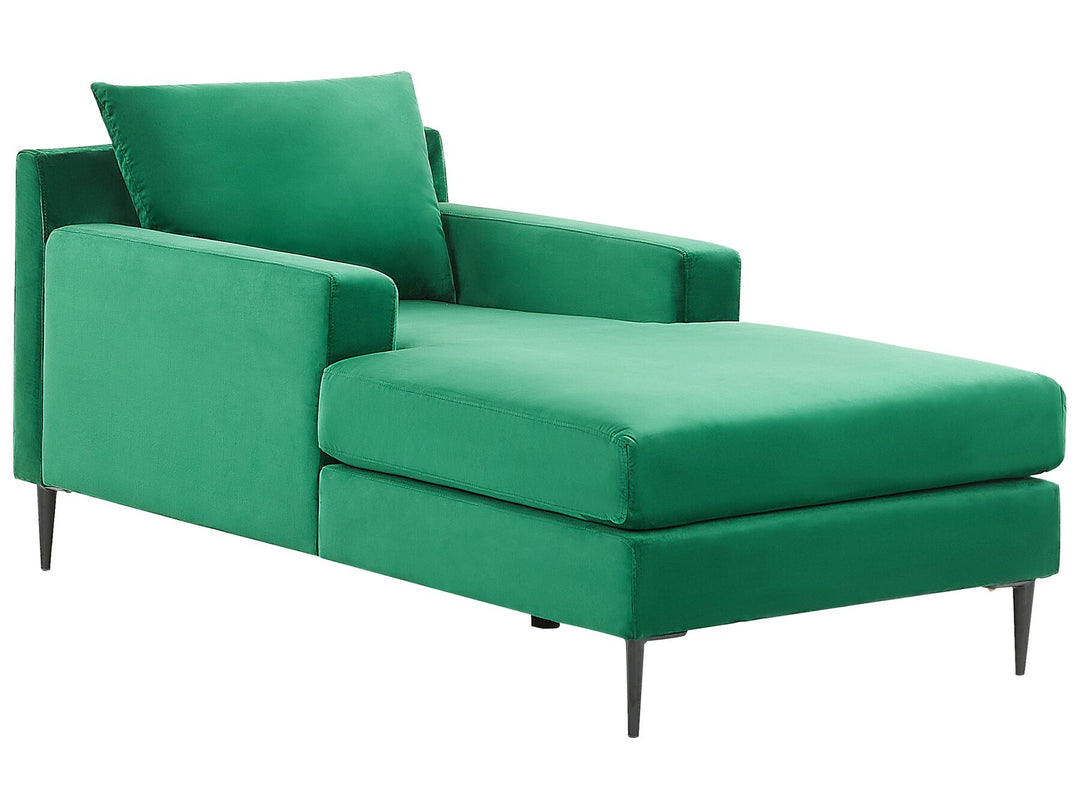 Gueret Velvet Chaise Lounge Green 