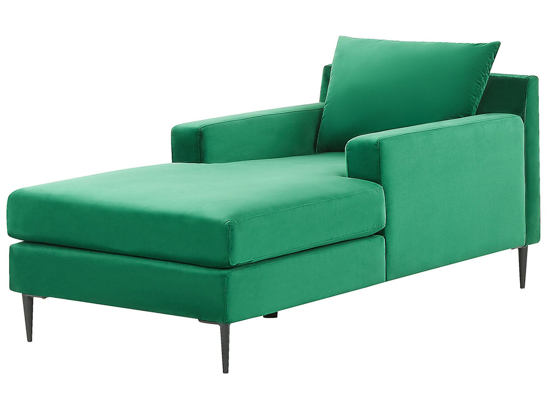 Gueret Velvet Chaise Lounge Green