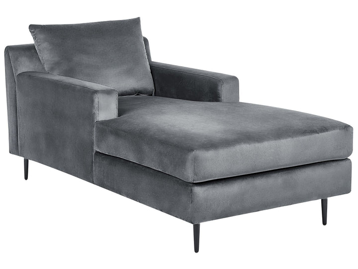 Gueret Velvet Chaise Lounge Grey