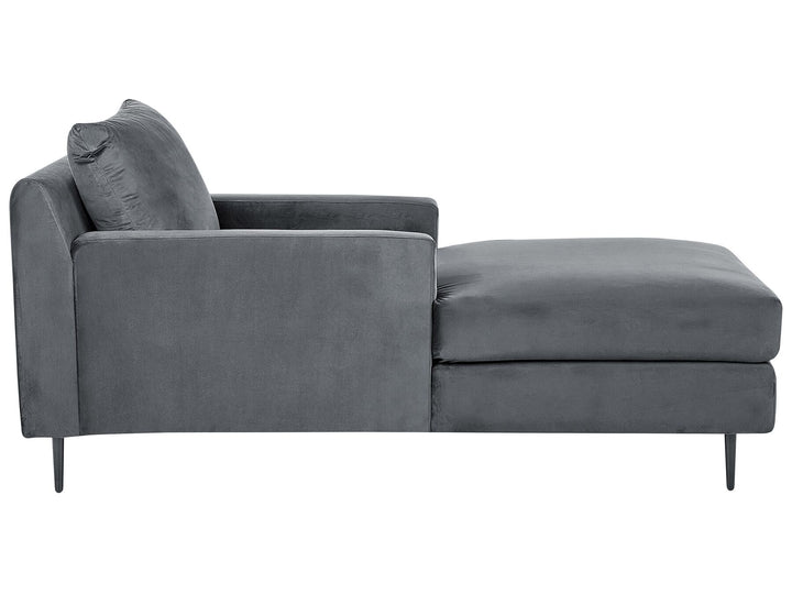 Gueret Velvet Chaise Lounge Grey