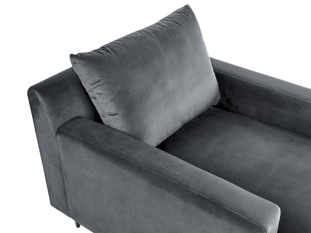 Gueret Velvet Chaise Lounge Grey