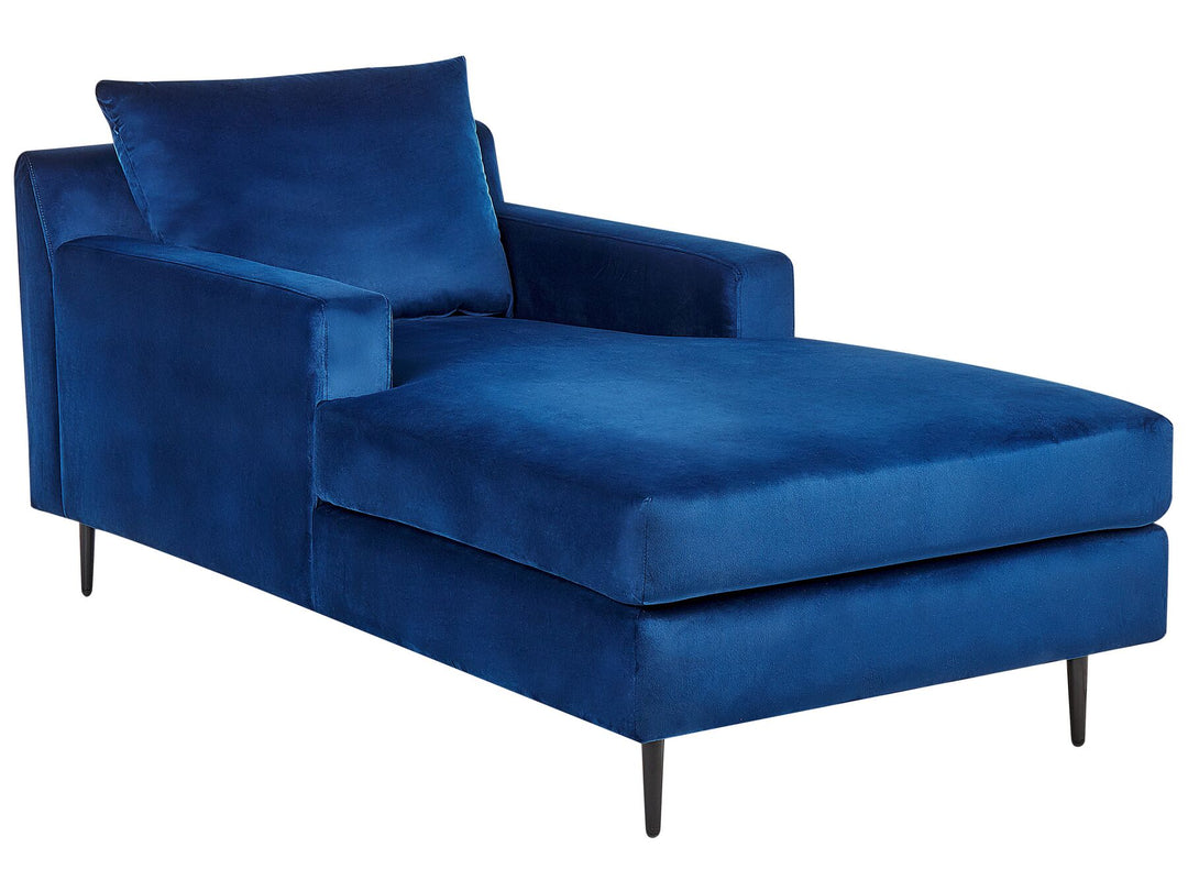 Gueret Velvet Chaise Lounge Navy Blue