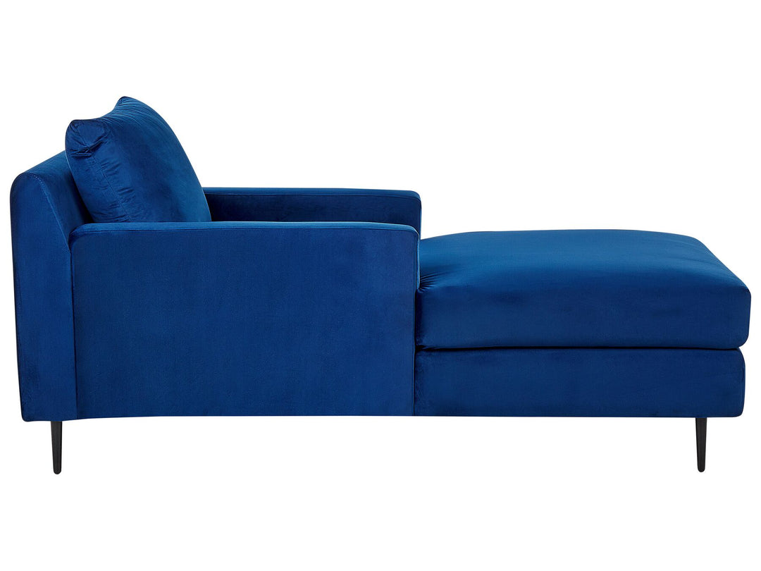 Gueret Velvet Chaise Lounge Navy Blue