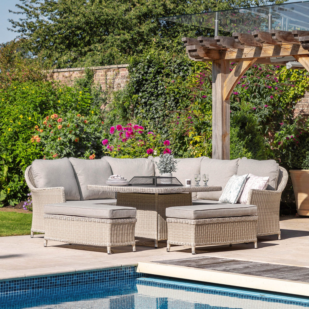 Holton Corner Dining Firepit Set