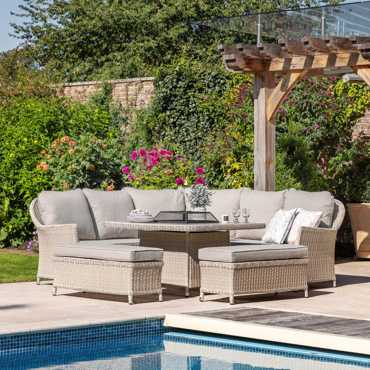 Holton Corner Dining Firepit Set