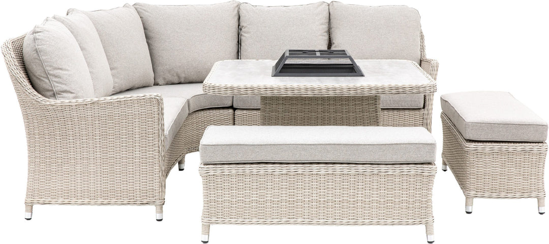 Holton Corner Dining Firepit Set