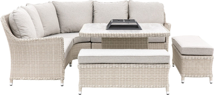Holton Corner Dining Firepit Set