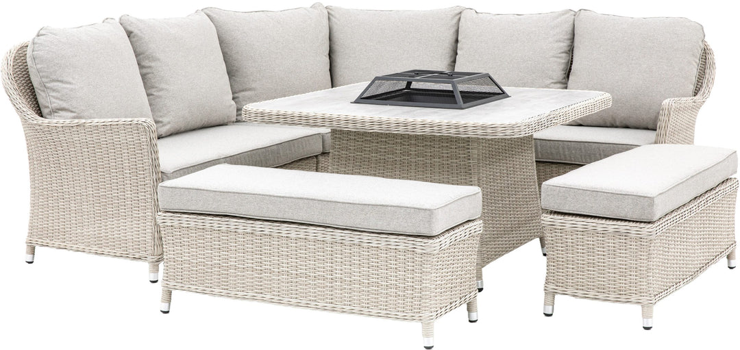 Gallery Direct Holton Corner Dining Firepit Set