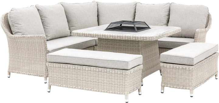 Gallery Direct Holton Corner Dining Firepit Set