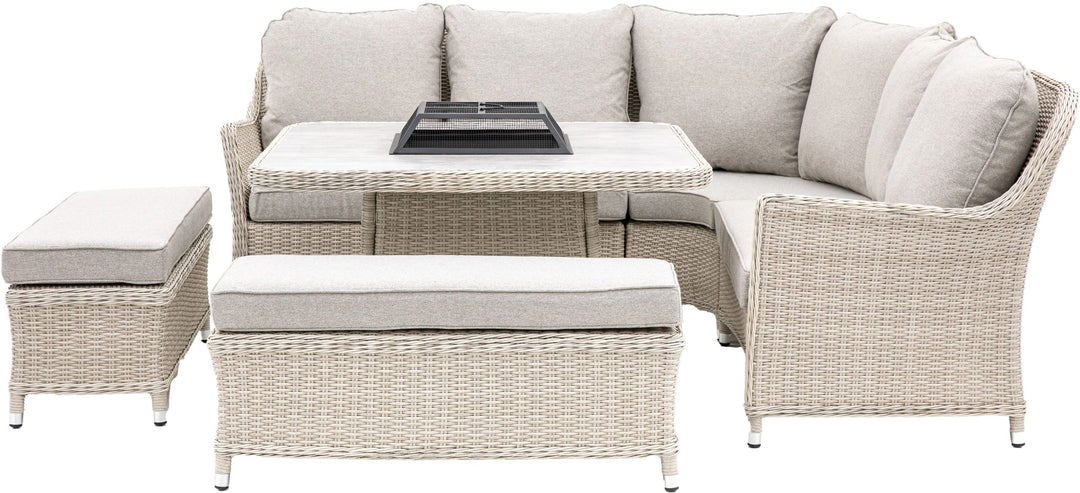 Gallery Direct Holton Corner Dining Firepit Set