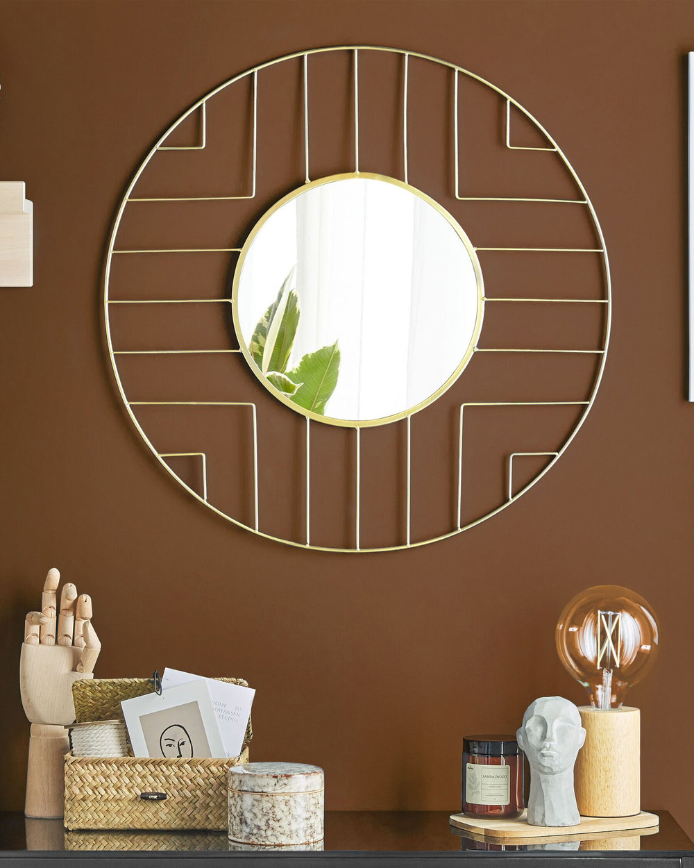 Hesdin Wall Mirror Metal Gold