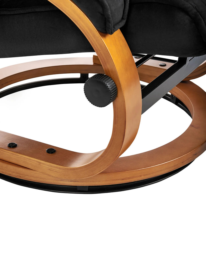 Hero Massage Chair with Footstool Fabric Black