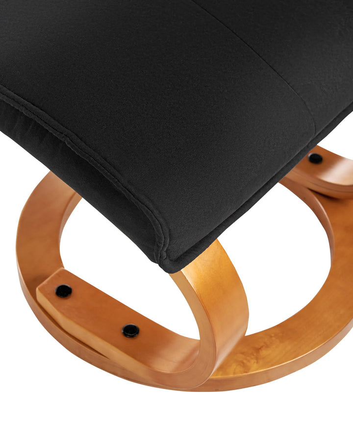 Hero Massage Chair with Footstool Fabric Black
