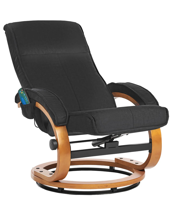 Hero Massage Chair with Footstool Fabric Black