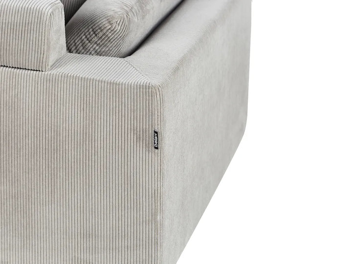 Corner Sofa 4 Seater Corduroy Light Grey Left Hand Lippa