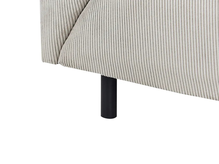 Corner Sofa 4 Seater Corduroy Light Grey Left Hand Lippa