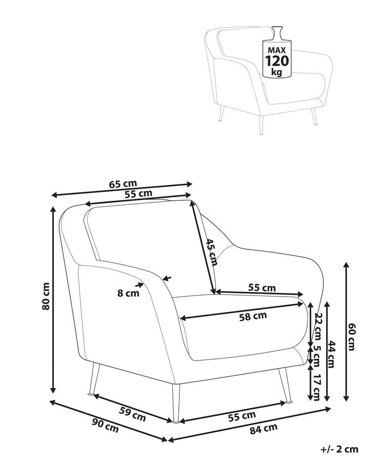 Armchair Chenille White Momence