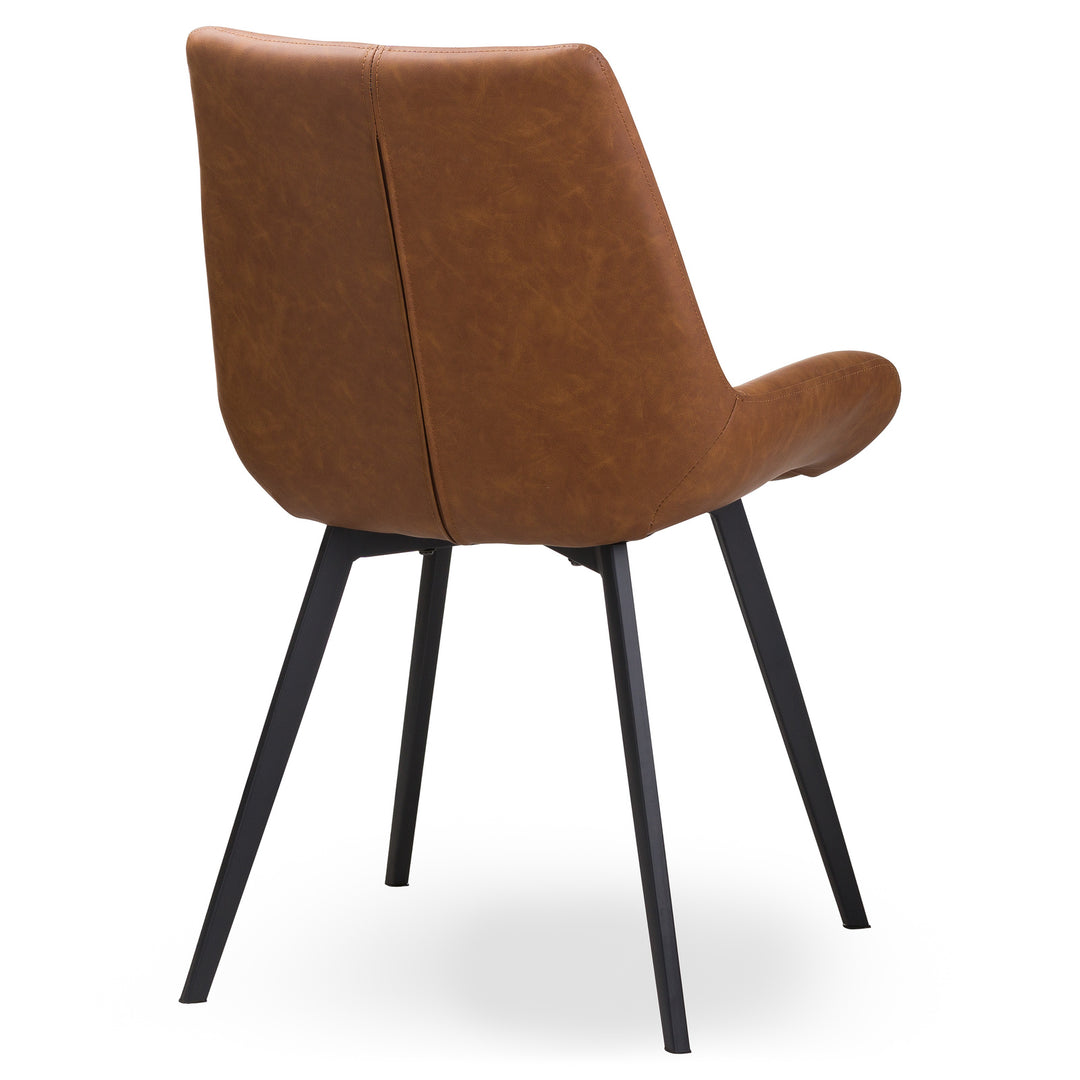 Malmo Tan Brown Faux Leather Dining Chair