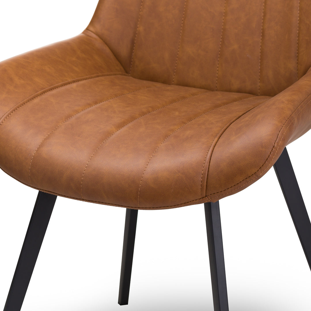 Malmo Tan Brown Faux Leather Dining Chair