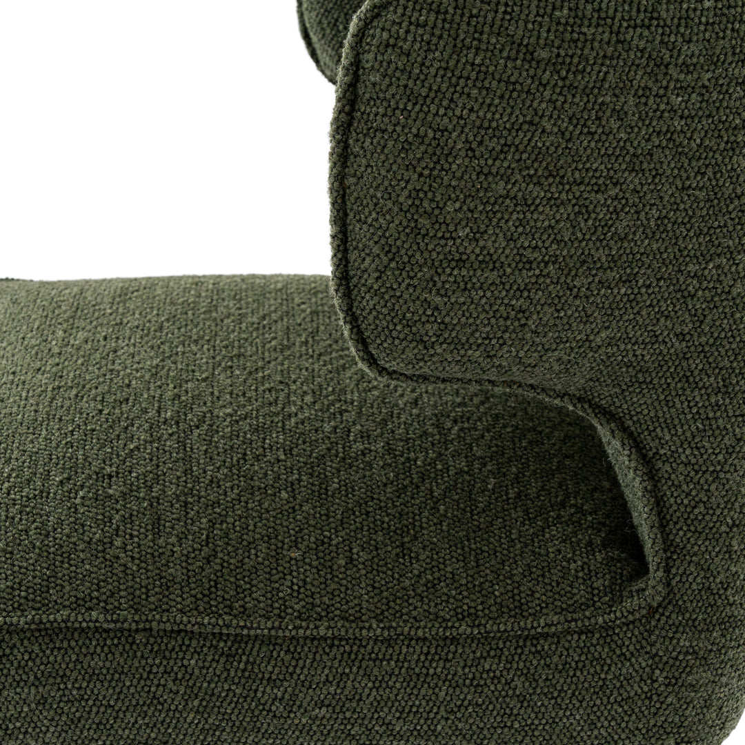 Close-up of a green textured fabric surface