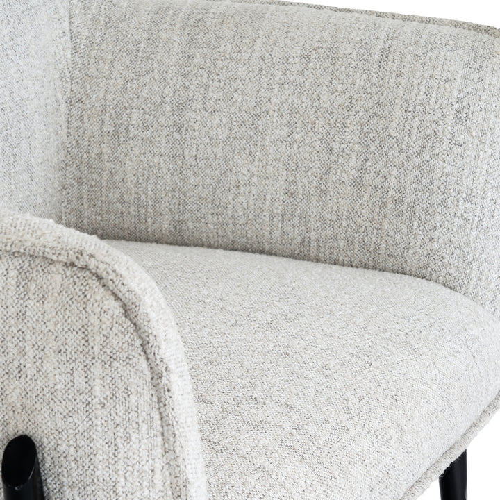 Zephra White Fabric Armchair
