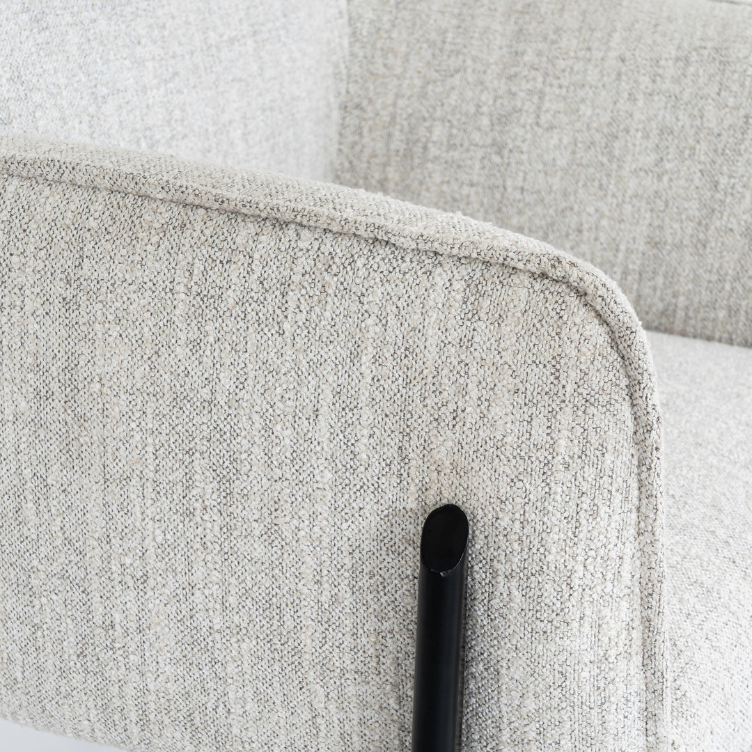 Zephra White Fabric Armchair