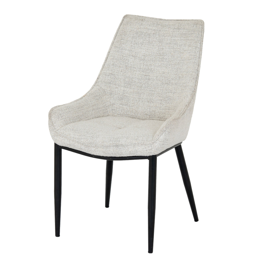 Chair with beige cushioned seat and backrest on a white background