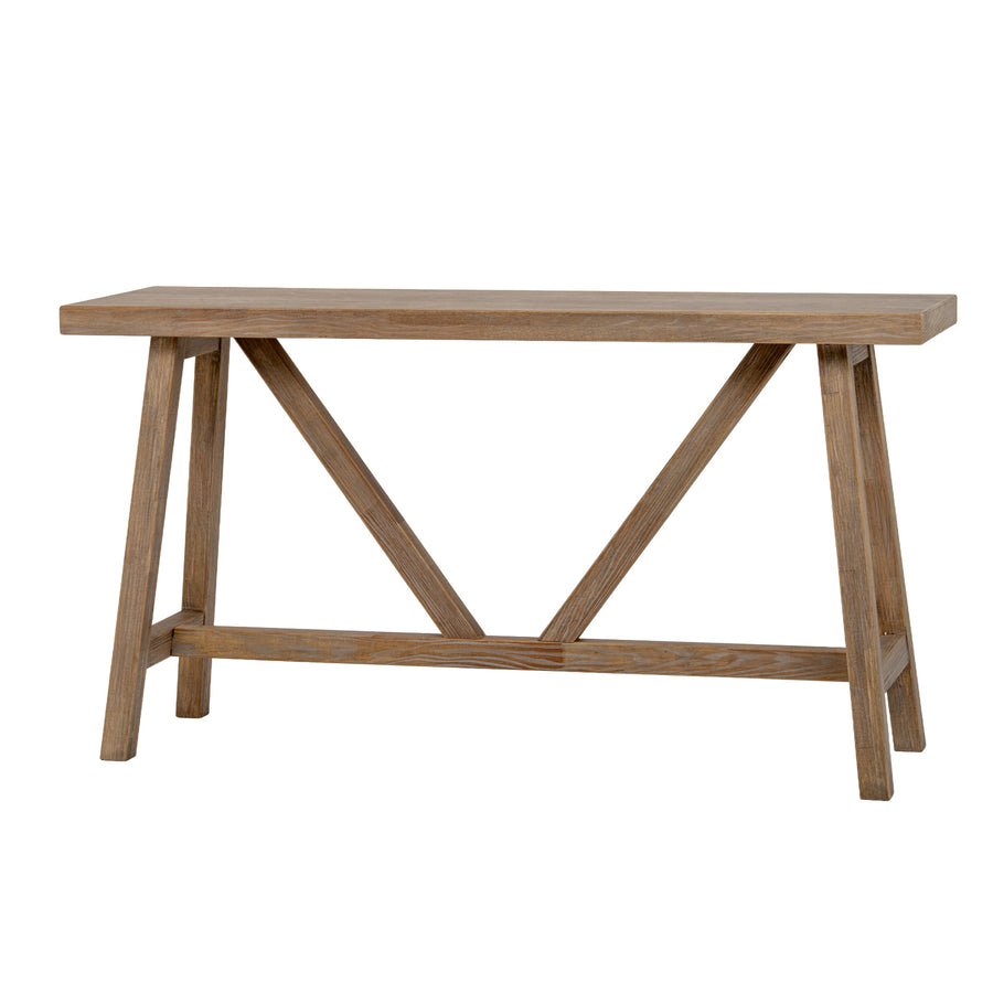 Wooden table with a white background