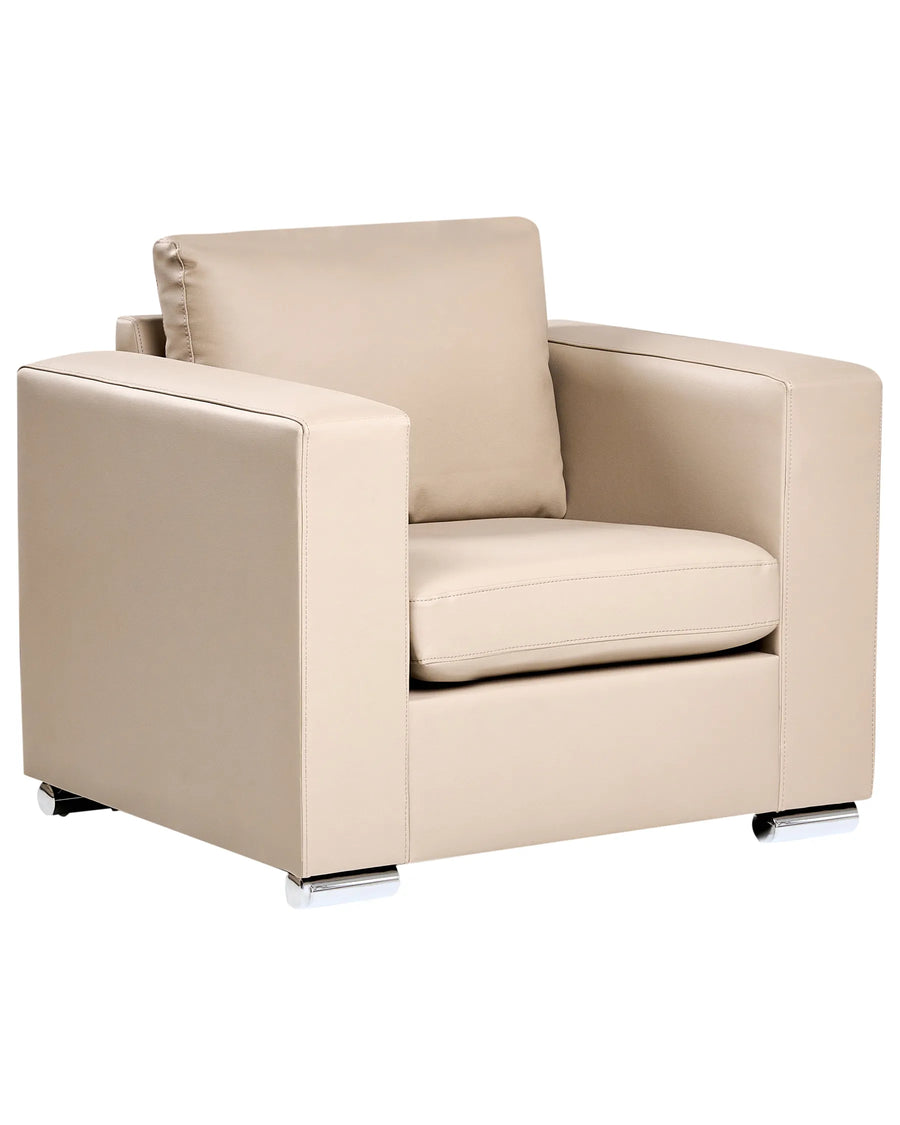 Beige armchair on a white background