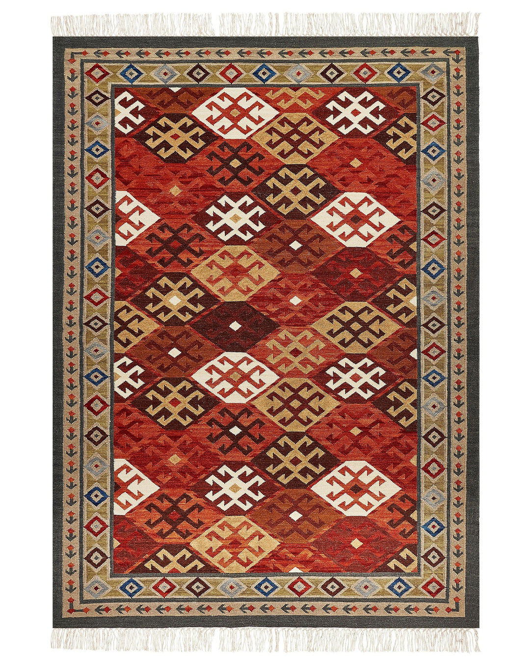 Urtsadzor Wool Kilim Area Rug 200 x 300 cm Multicolour