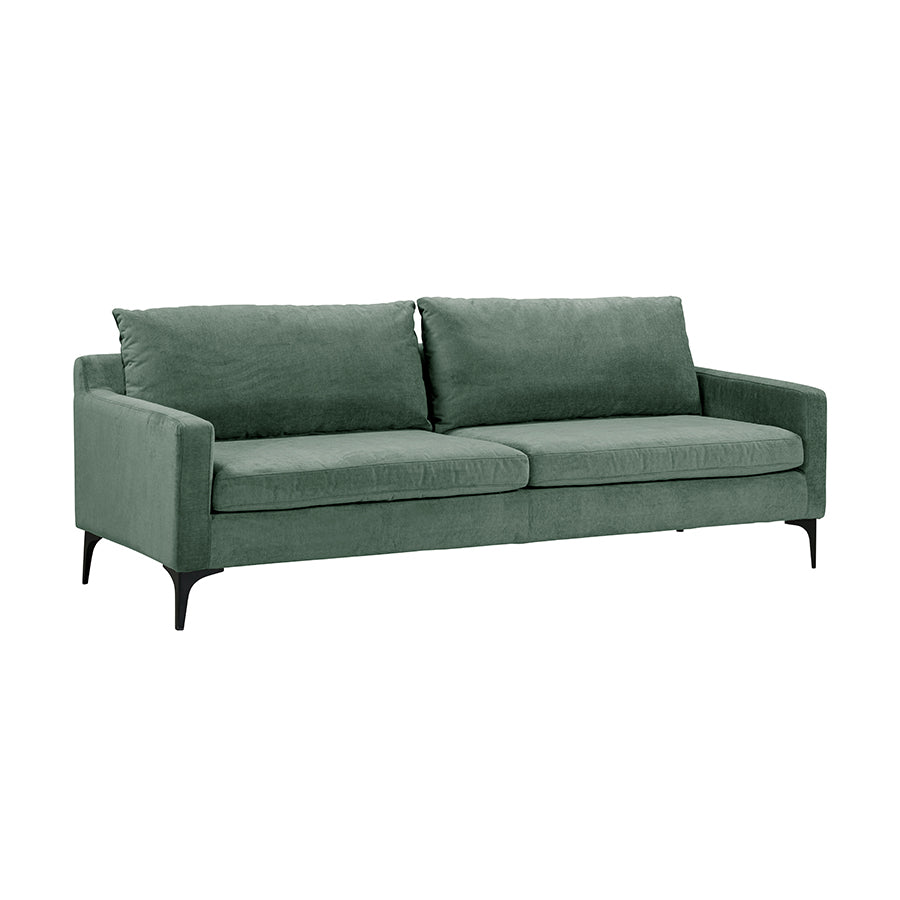 Green sofa on a white background