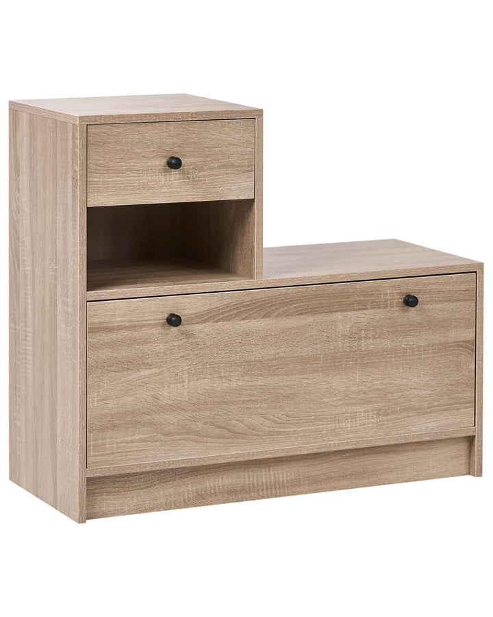 Hallway Shoe Cabinet Set Light Brown Capri