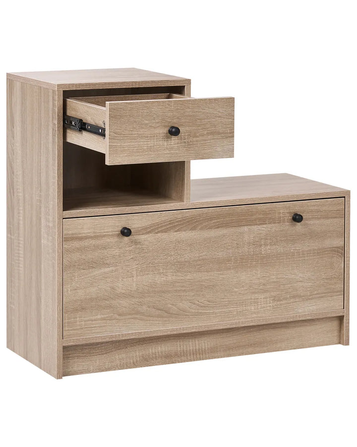 Hallway Shoe Cabinet Set Light Brown Capri