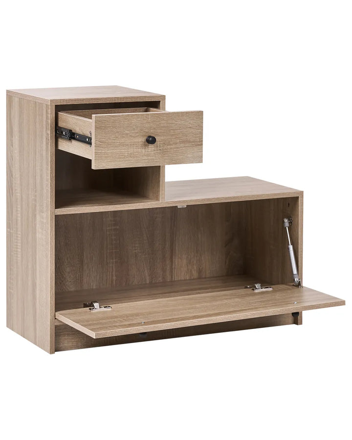 Hallway Shoe Cabinet Set Light Brown Capri