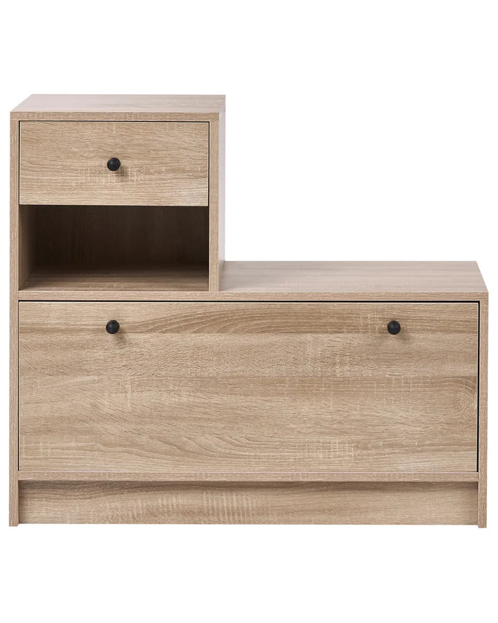 Hallway Shoe Cabinet Set Light Brown Capri