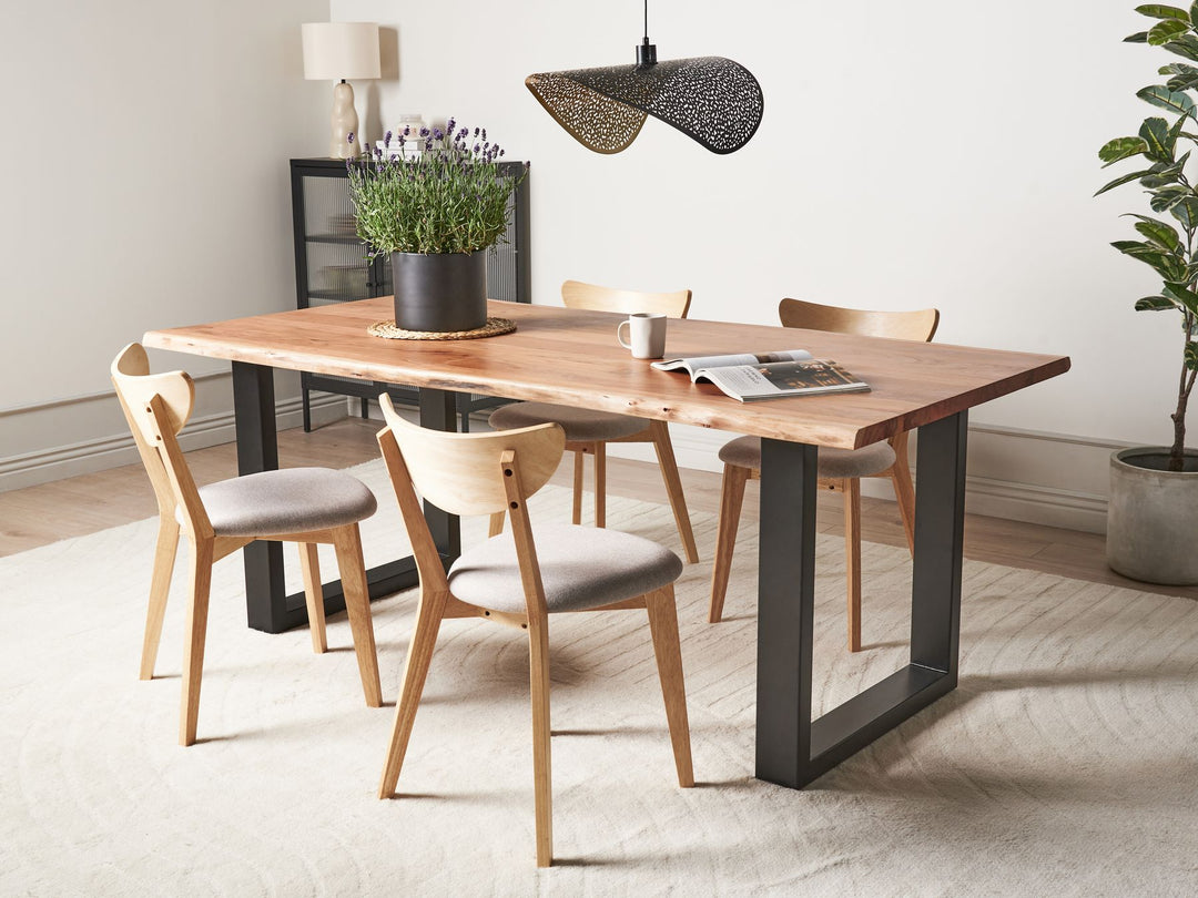 Heby Acacia Dining Table 200 x 95 cm Light Wood