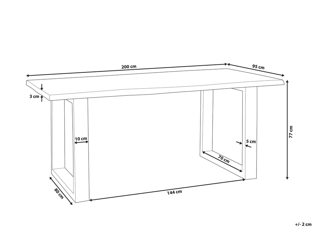 Galghard Acacia Dining Table 200 x 95 cm Light Wood