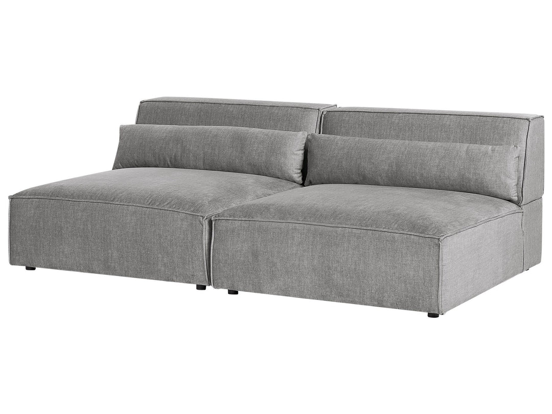 Hellnar 2 Seater Modular Armless Fabric Sofa Grey