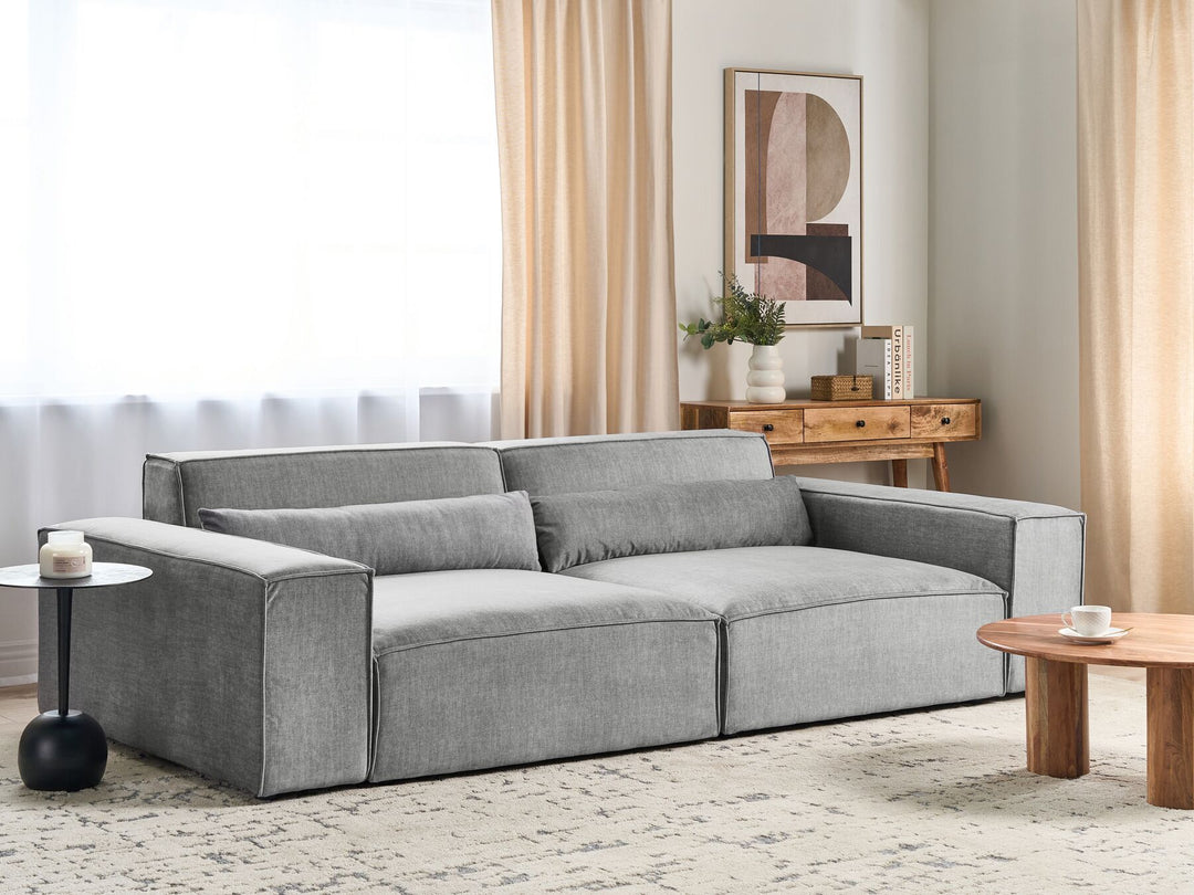 Hellnar 2 Seater Modular Fabric Sofa Grey