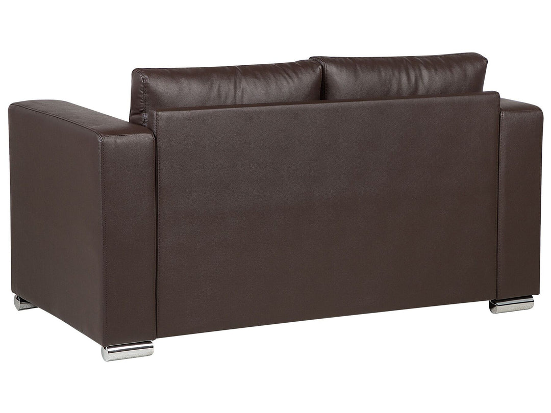 Helsinki 2 Seater Leather Sofa Brown