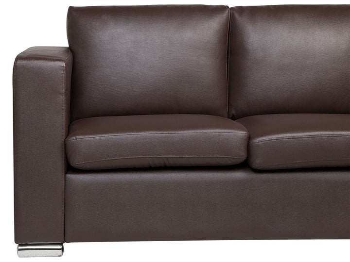 Helsinki 2 Seater Leather Sofa Brown