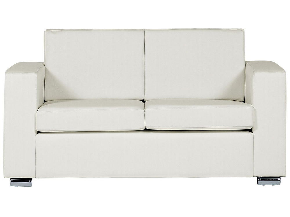 Helsinki 2 Seater Leather Sofa White