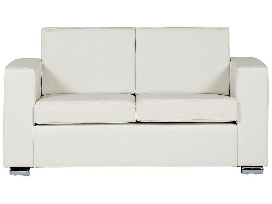 Helsinki 2 Seater Leather Sofa White