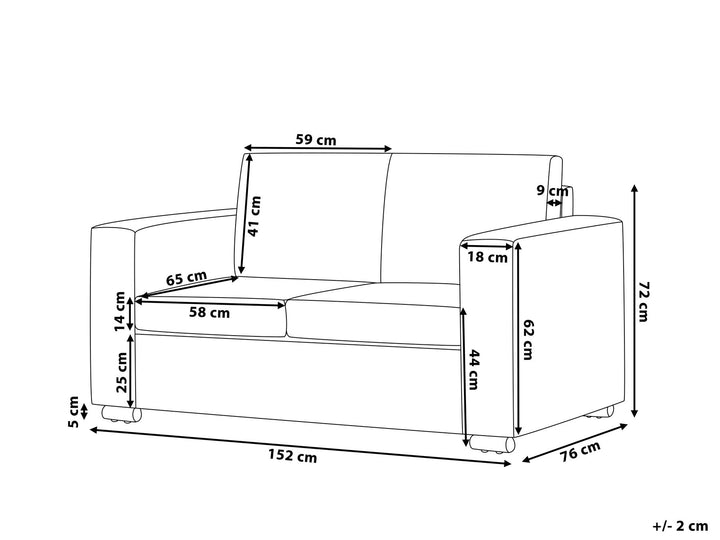 Helsinki 2 Seater Leather Sofa White