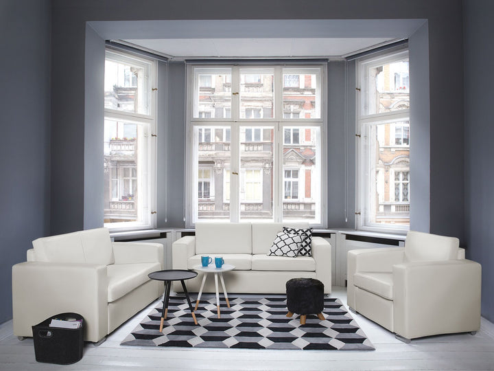 Helsinki 2 Seater Leather Sofa White