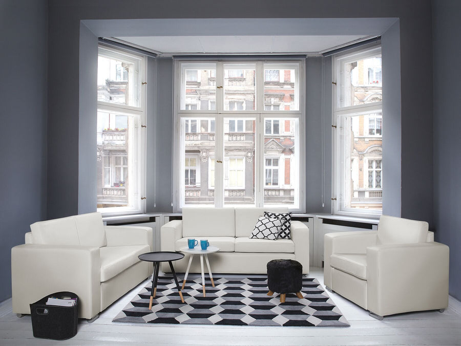 Helsinki 2 Seater Leather Sofa White