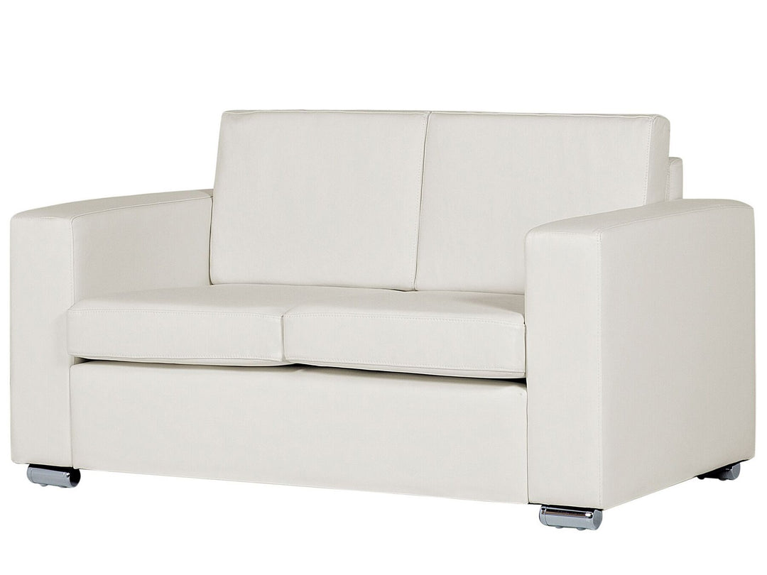 Helsinki 2 Seater Leather Sofa White