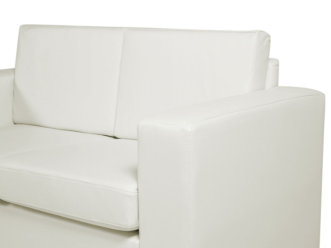 Helsinki 2 Seater Leather Sofa White