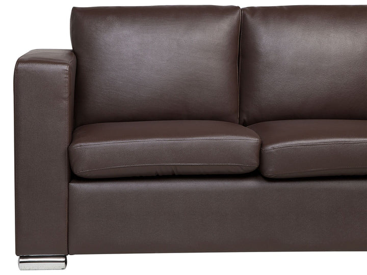 Helsinki 3 Seater Leather Sofa Brown