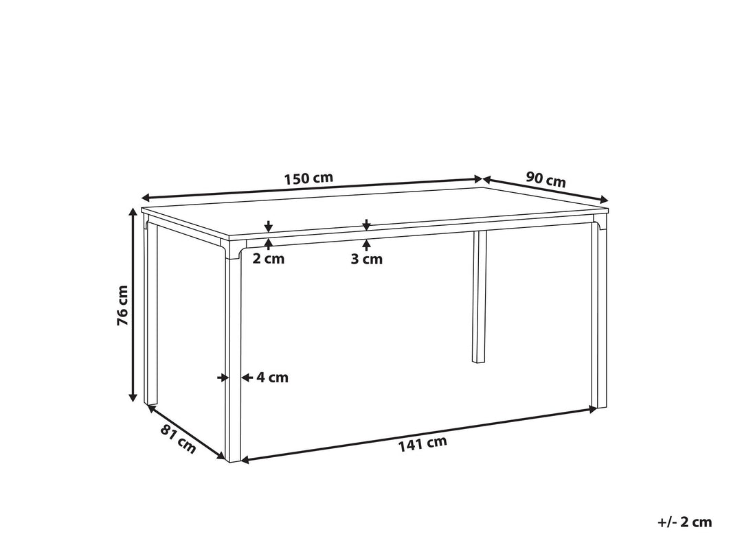 Casmin Dining Table 150 x 90 cm Black with Light Wood